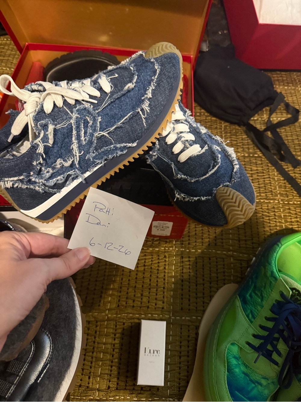 Loewe size 40 Denim Fringe Sneakers
